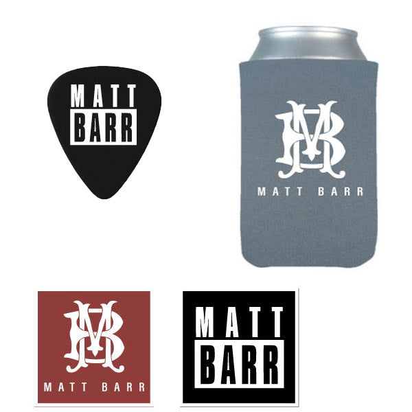 Grey Baseball Logo Koozie Bundle with 2 Stickers & Guitar Pick